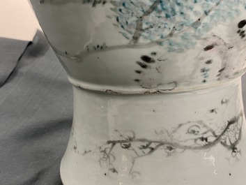 A Chinese qianjiang cai vase with butterfly-shaped ornaments, 19th C.